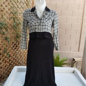 Dress with a jacquard shirt jacket